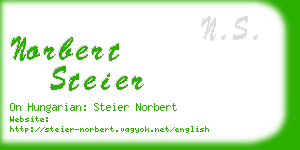 norbert steier business card